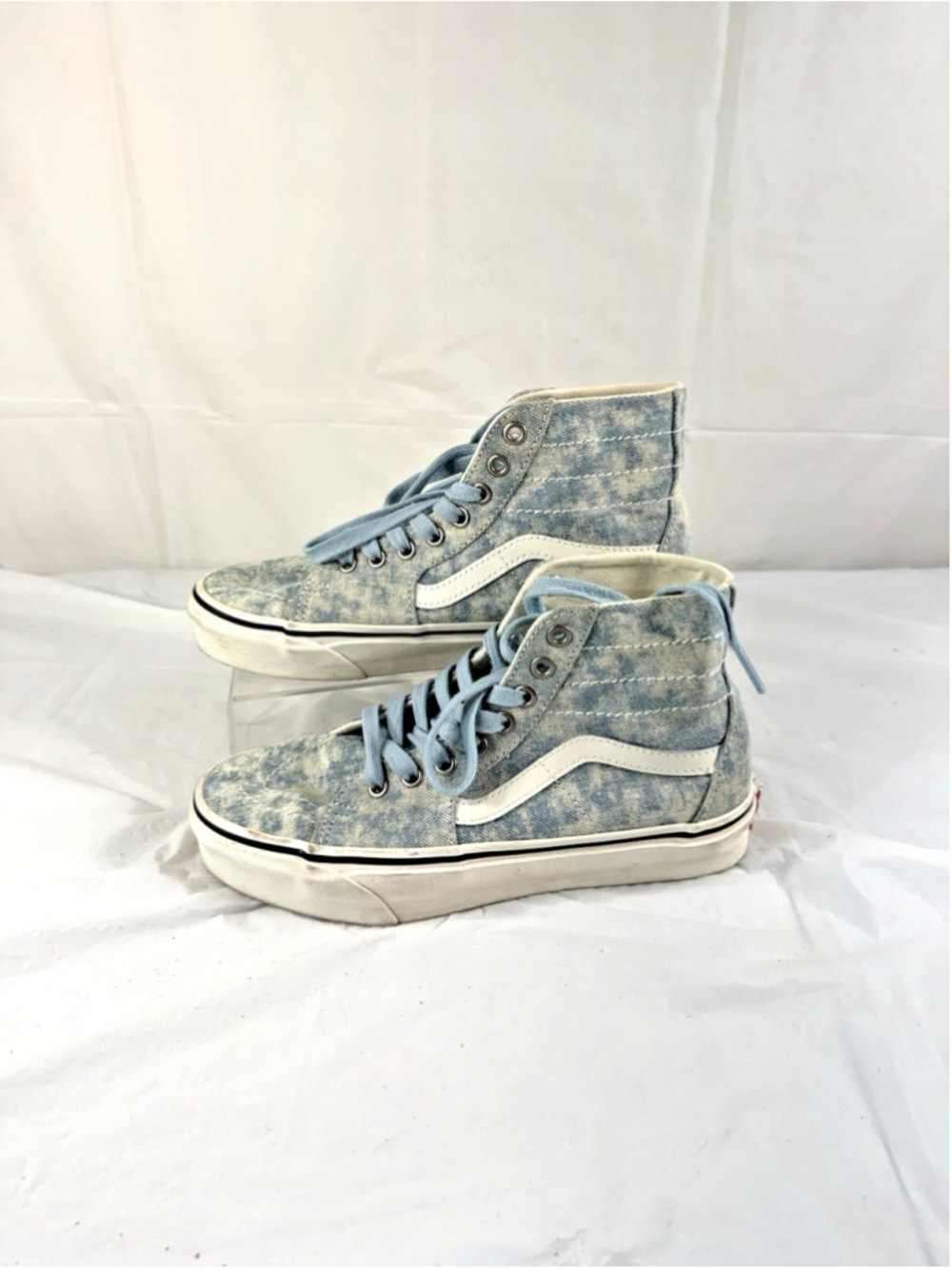 Vans Unisex Size M 5.5 W 7 Sk8 Hi Denim Blue Lace-Up High Top Sneakers